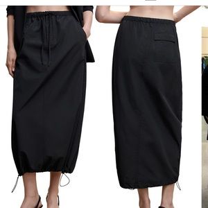Mango tie waist parachute skirt